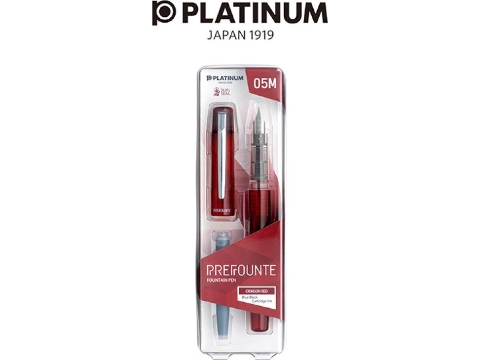Platinum Prefounte Crimson Red Fyldepen, M, I Plastindpakning, På Blisterpakning, Rødbrun