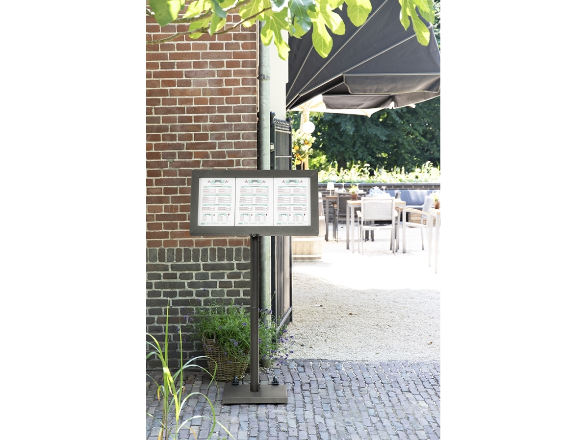 Securit Coated Steel Led Informationsdisplay 135 Til 3xa4 Sort Komplet Kit