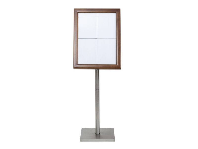 Securit® CLASSIC LED-informationsdisplay 125 för 4xA4, brun - komplett kit | Bordssättning - Bar & vin - Menyhållare | GameStuff
