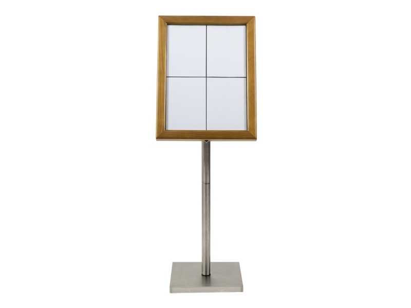 Securit Classic Led Informationsdisplay 125 Til 4Xa4, Teak - Komplet Kit
