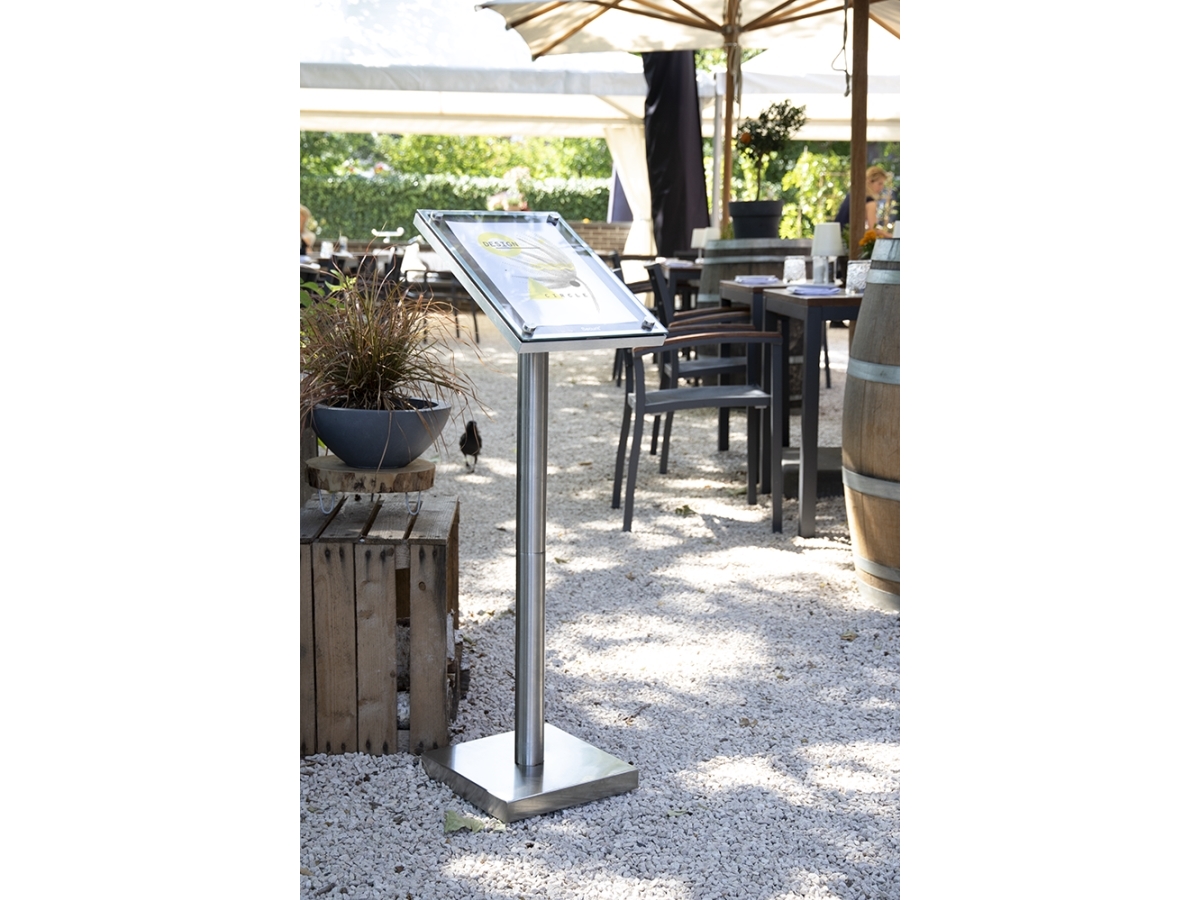 Securit® GLASS STAR Tietonäyttö 125 1xA4:lle, pähkinäpähkinä - täydellinen sarja