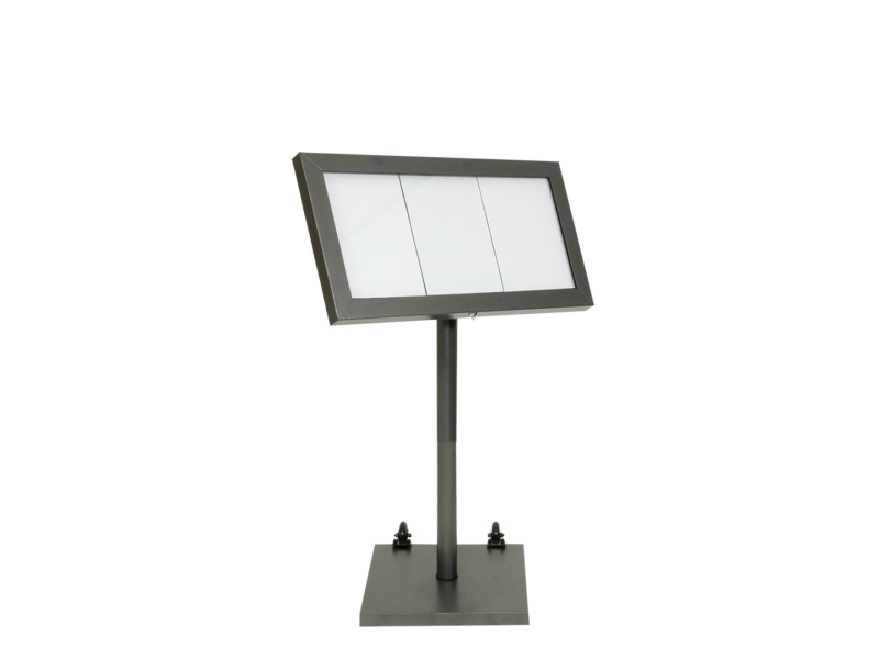 Securit® COATED STEEL LED Informationsdisplay 95 til 3xA4, sort - komplet kit | Papper & Emballage - Skyltning - Förvaringsskåp och informationsbrädor | GameStuff