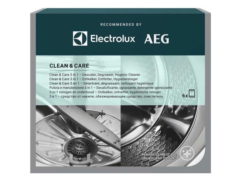 Afkalker og rensemiddel til vaskemaskine og opvaskemaskine - Electrolux Clean & Care 3-i-1 (6 stk.)