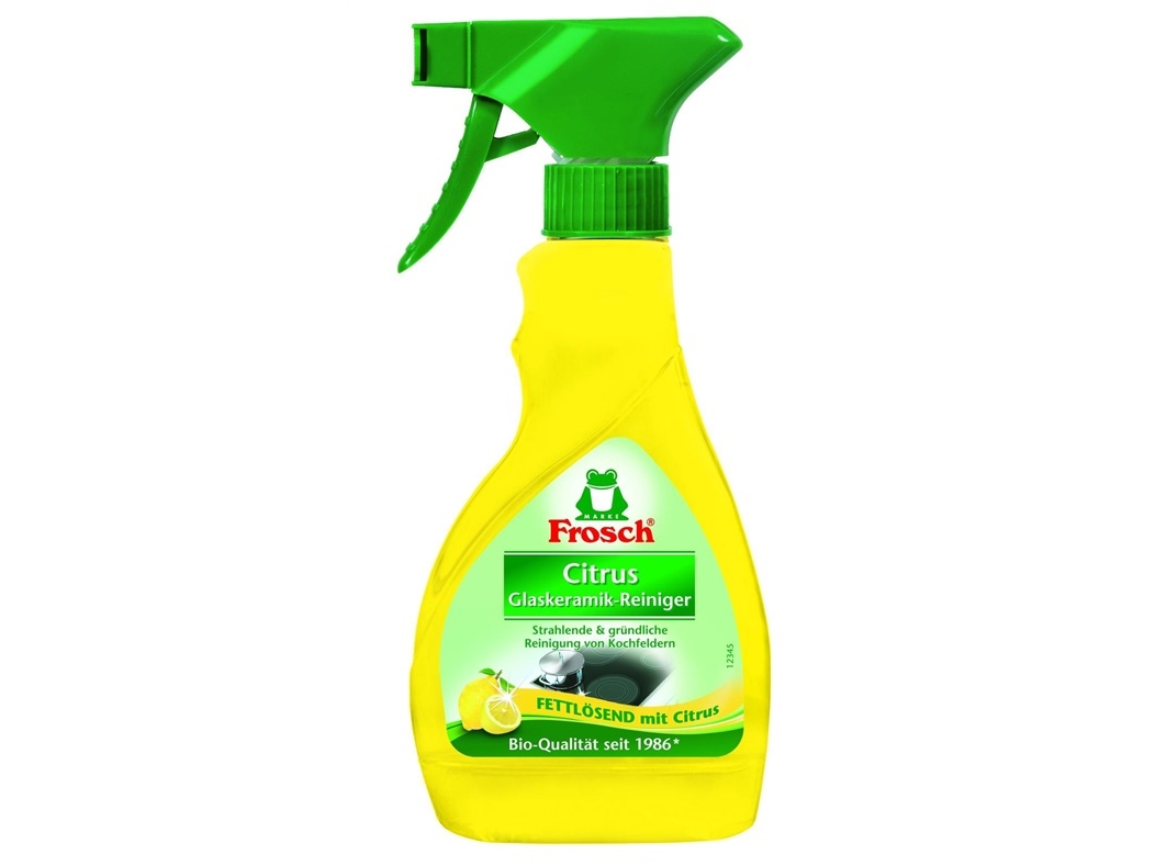 Frosch 5733, Komfur, Væske, 300 ml, Keramisk, Glas, Sprayflaske, Twist nozzle to open. Spray onto the cooled surface, allow to take effect briefly an