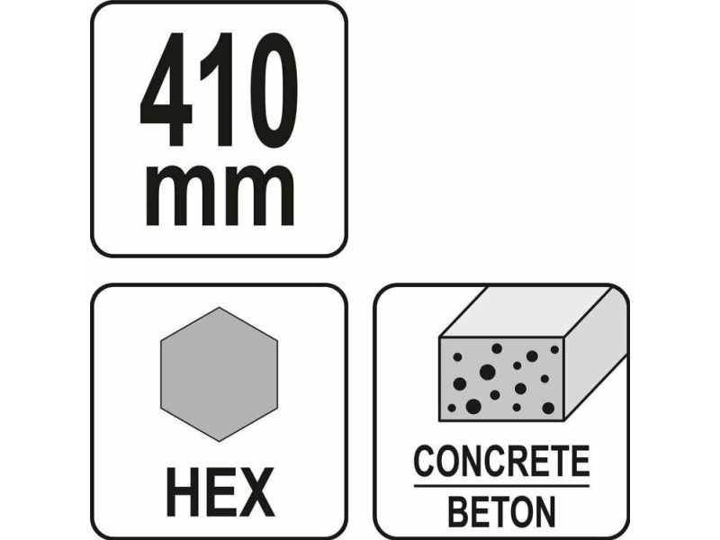 YATO Selvskærende mejsel med HEX-skaft til nedbrydningshammer 410 mm