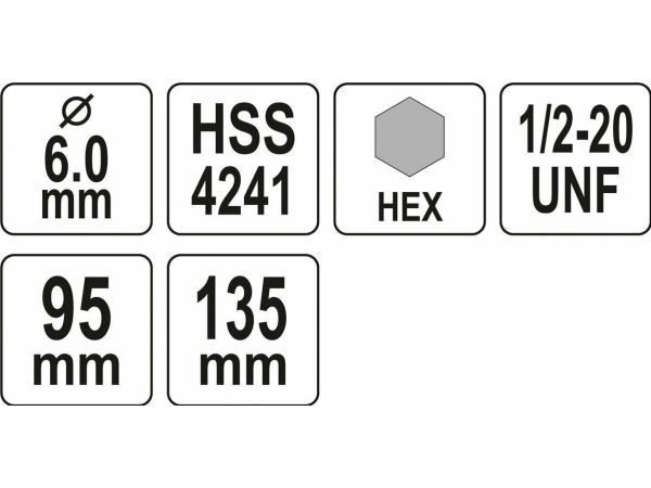 Yato Hss Vinkelboremne 1/2" Hex, 10 Mm Hul