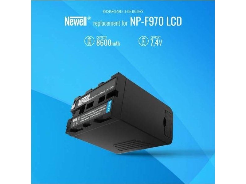 Newell rechargeable battery Newell NP-F970 rechargeable battery with LCD display | EL Artiklar - Batteri - Uppladdningsbara batterier | GameStuff