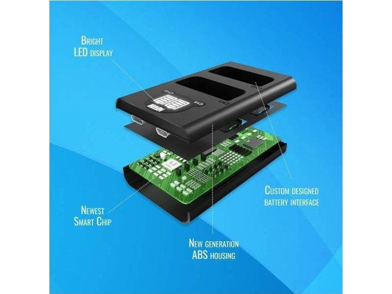 Newell DL-USB-C dviejų kanalų įkroviklis DMW-BLK22 akumuliatoriui
