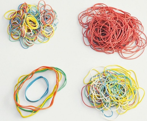 Q-Connect gummibånd til regninger Q-CONNECT, 250 g, diameter 25 mm, farveblanding