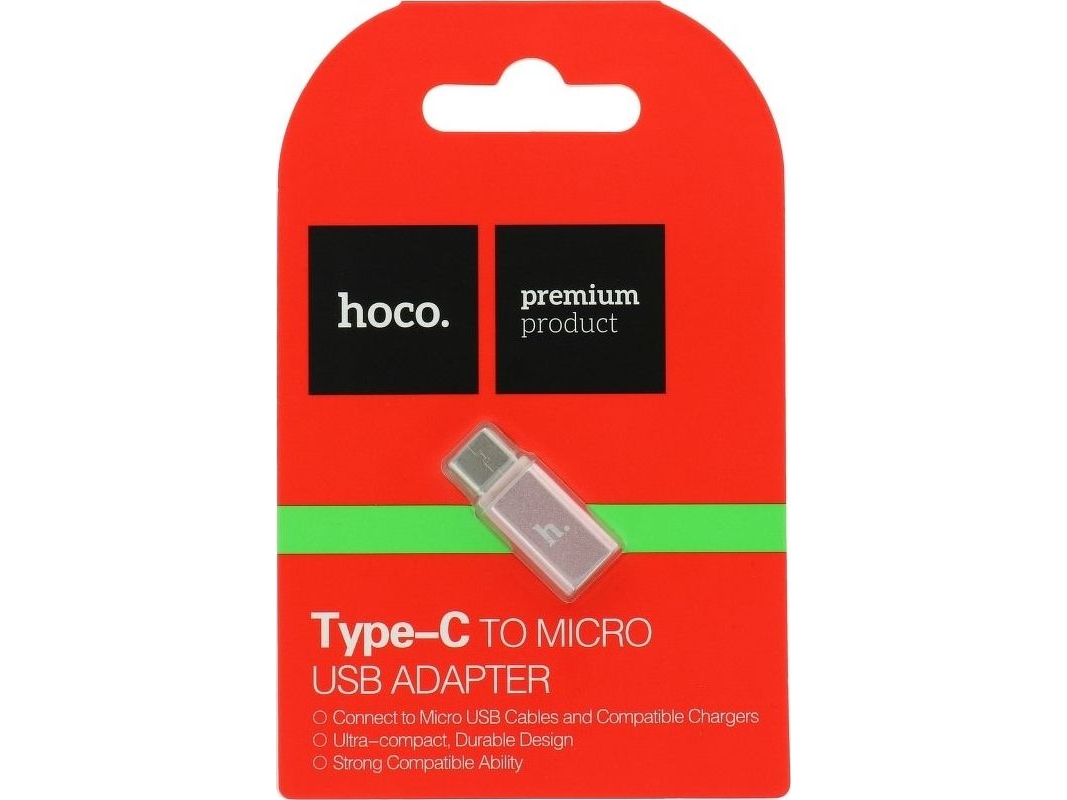 Hoco Usb-C - Microusb Adapter Pink (6957531031253)