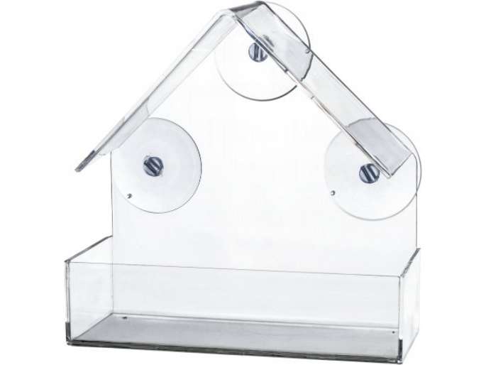 Garden&Fun Fuglefoderhus Til Vindue/Rude, Gennemsigtigt Akryl, 14,8X6,7X15,5 Cm Med Sugekopper