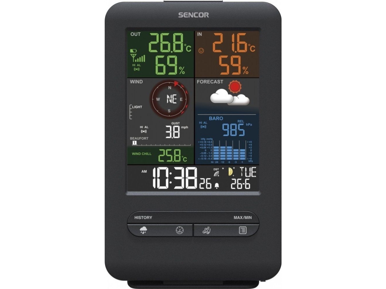 Sencor Sencor Weather Station Sws 9300 Pro Weather Station, 5.4 Inch Display, 5-In-1 Sensor