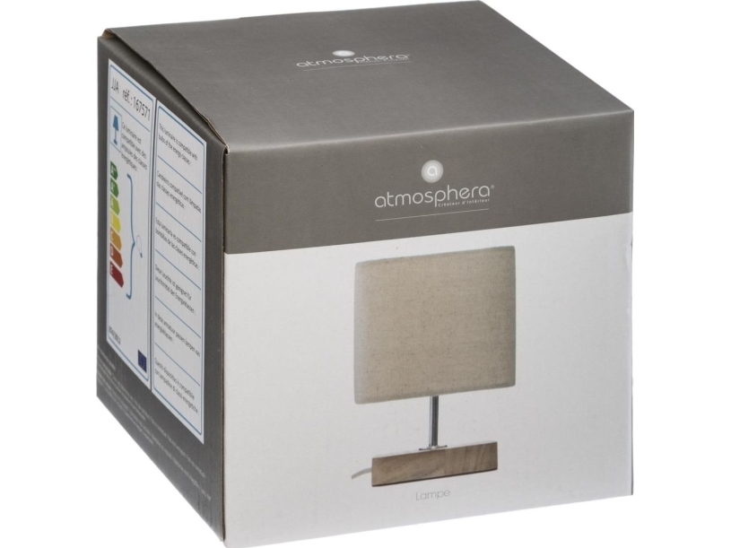 Atmosphera Lampe Stalinium Mit Quadratischem Schirm Sandfarben 24 Cm