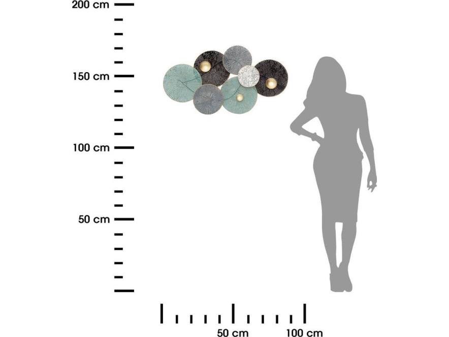 Atmosphera Metallinen seinäkoriste liljat 90x50 cm