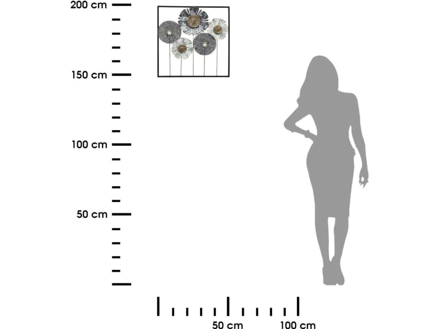 Atmosphera Metallinen seinäkoriste 50x50cm
