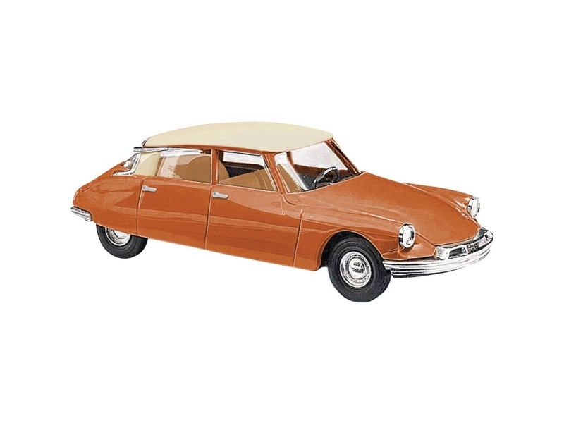 Busch 48019 H0 Personbil model Citroën DS19 tofarvet, orange/creme