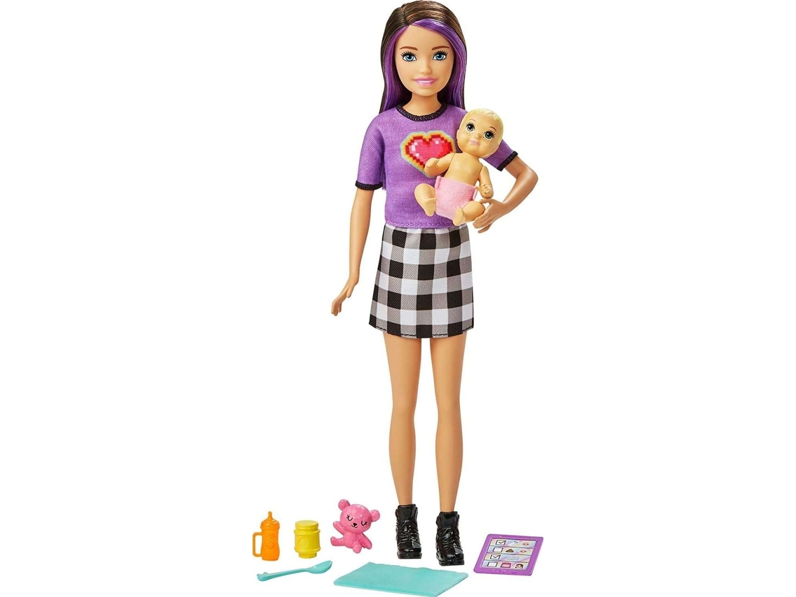 Mattel Skipper Barbie docka: babysitting club - Lila hår babysitter + bäver (GRP10/GRP11) | Leksaker - Figurer & Dockor - Modedockor | GameStuff