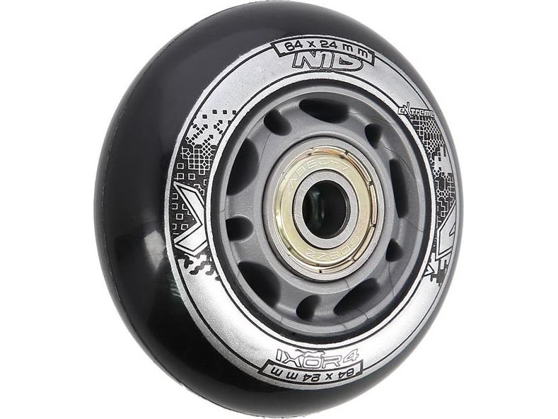 Nils Extreme Pu 64X24 82A Sort N (4 Szt.) + Abec-9 (8 Szt.) Nils Extreme