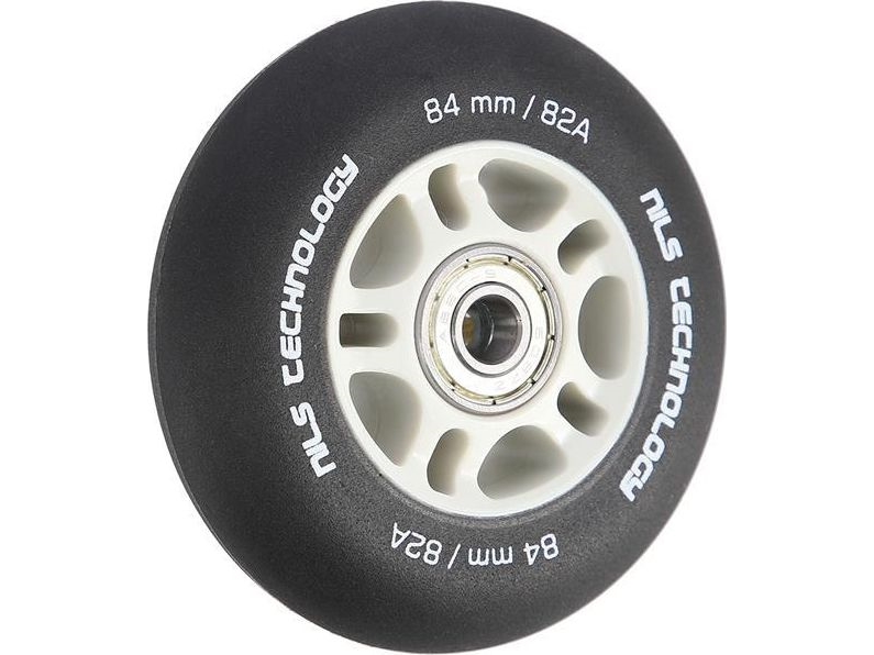 Nils Extreme PU 84x24 82A sort MATOWE (4 szt.) + ABEC-9 CHROME (8 szt.)  NILS EXTREME