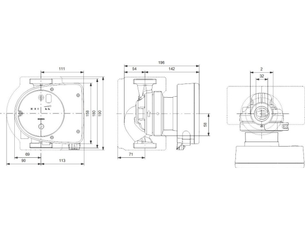 Grundfos PUMP MAGNA1 32-100 180 1X230V PN10 | VVS Artiklar - Pumpar - Cirkulationspumpar | GameStuff