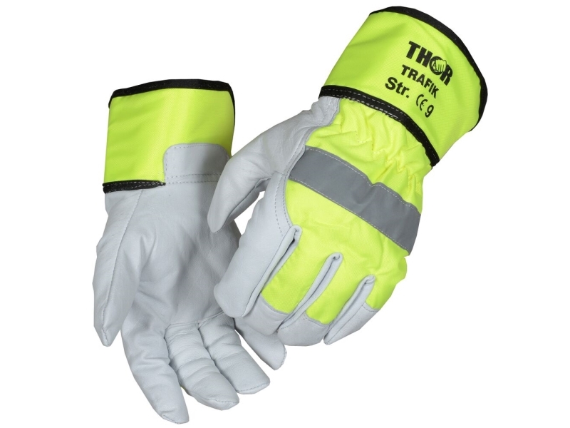 Vuohennahkakäsine, THOR Traffic, 11, valkoinen, vuohennahka - (12 kpl)