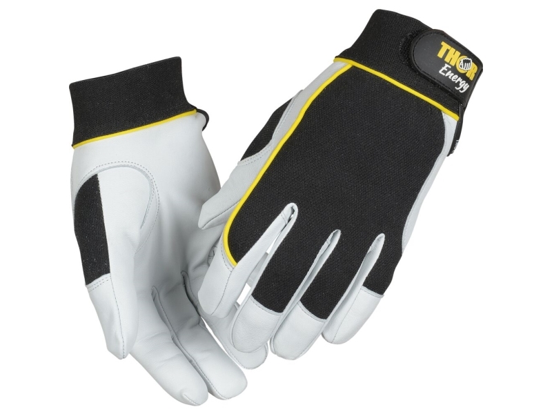 Gedeskindshandske, THOR Energy, 8, hvid, gedeskind/spandex - (6 stk.)
