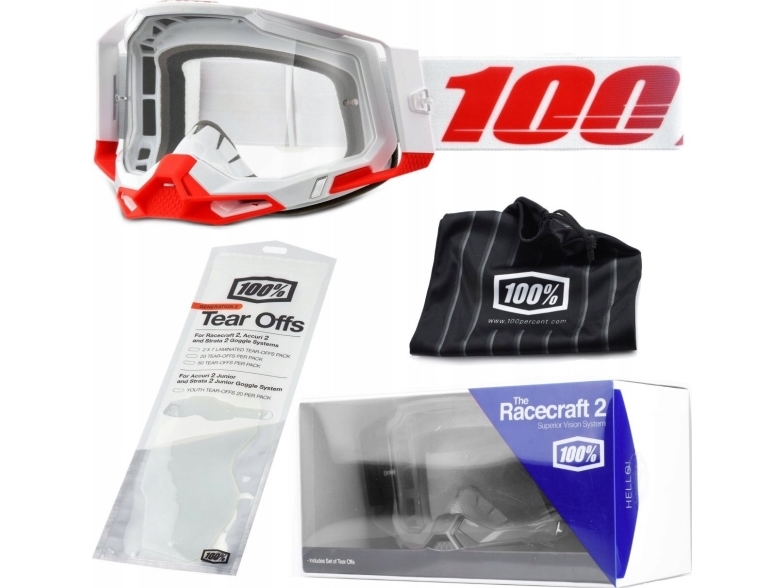 100% Goggles 100% RACECRAFT 2 ST-KITH (Transparent Glass Anti-Fog, LT 88% -92% + 10 Skidding) (NEW) | Sport & Träning - Tillbehör - Skidglasögon | GameStuff
