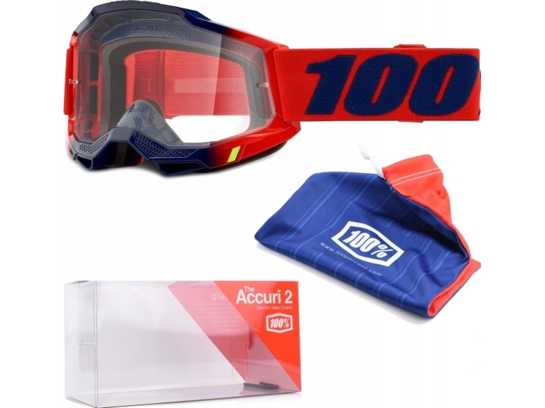 100% Goggles 100% ACCURI 2 KEARNY (Transparent Glass Anti-Fog, LT 88% -92%) (NEW) | Sport & Träning - Tillbehör - Skidglasögon | GameStuff