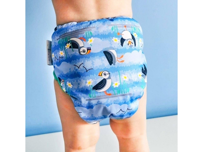 Close Caboo bleer Wrap, genanvendelig ble med velcro Blue Puffin 3-16 kg, 1 stk.