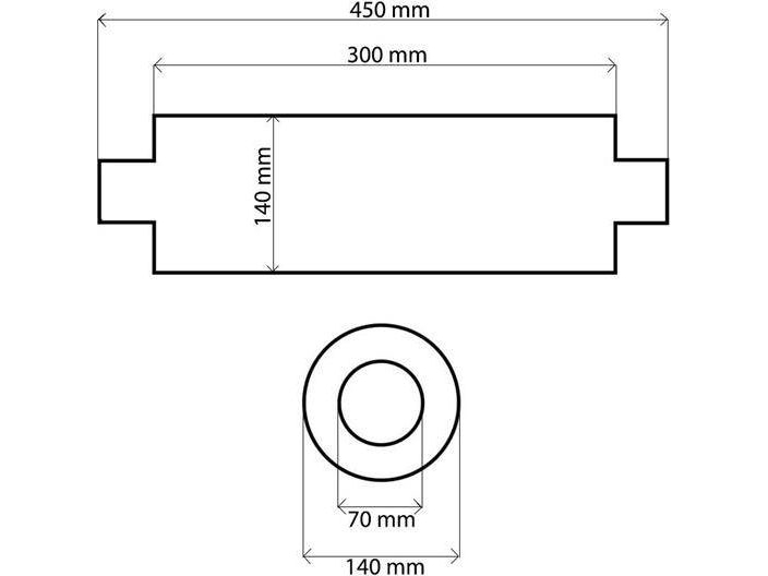 TurboWorks_D Ljuddämpare för centrum 70 mm TurboWorks RS 409SS 300 mm | Bilvård & Biltillbehör - Bilens Interiörutrustning - Övriga | GameStuff