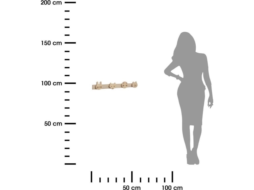 Atmosphera Børnebøjle med 4 kroge Dyr 55x8,5 cm
