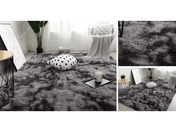Strado Teppich Ombre Shaggy 160X220 Ombregrey (Dunkelgrau) Universell