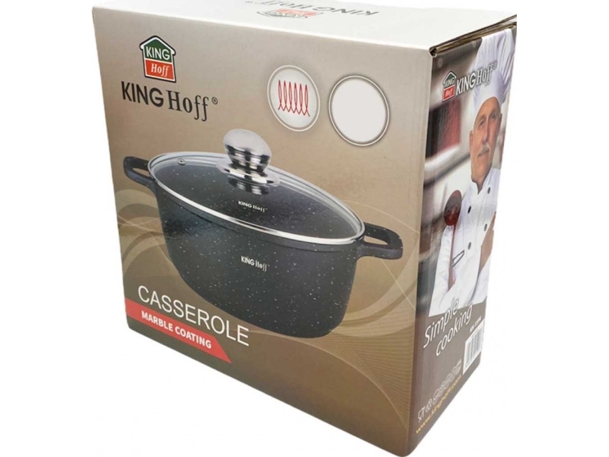 King Hoff APDengtas PUODAS MARMURAS. 5.6L 26CM KINGHOFF KH-1596