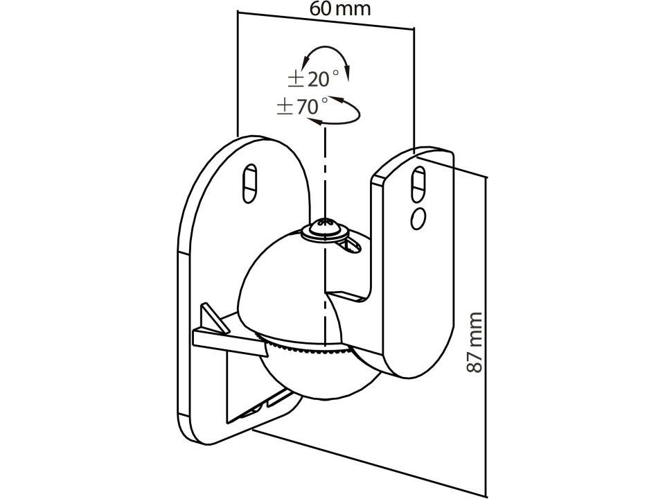 Cabletech Garso kolonėlių sieninių laikiklių komplektas (maks. 3.5kg)