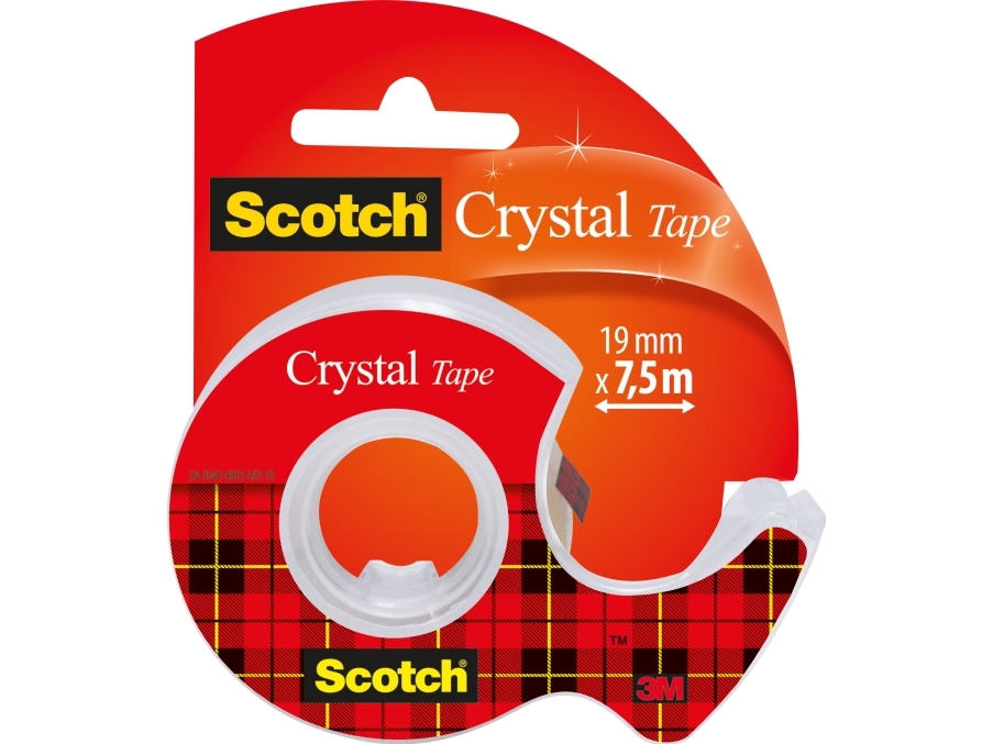 Scotch Crystal, 7,5 m, Transparent, papper, 19 mm, 1 styck | Kontorsmaterial - Tejp & dispensrar - Kontors tejp | GameStuff