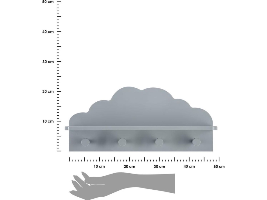 Atmosphera Grey Cloud seinäteline hyllyllä