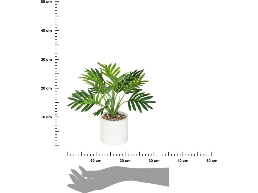 Atmosphera Hvidt Kunstigt Palmetræ I Potte 29 Cm