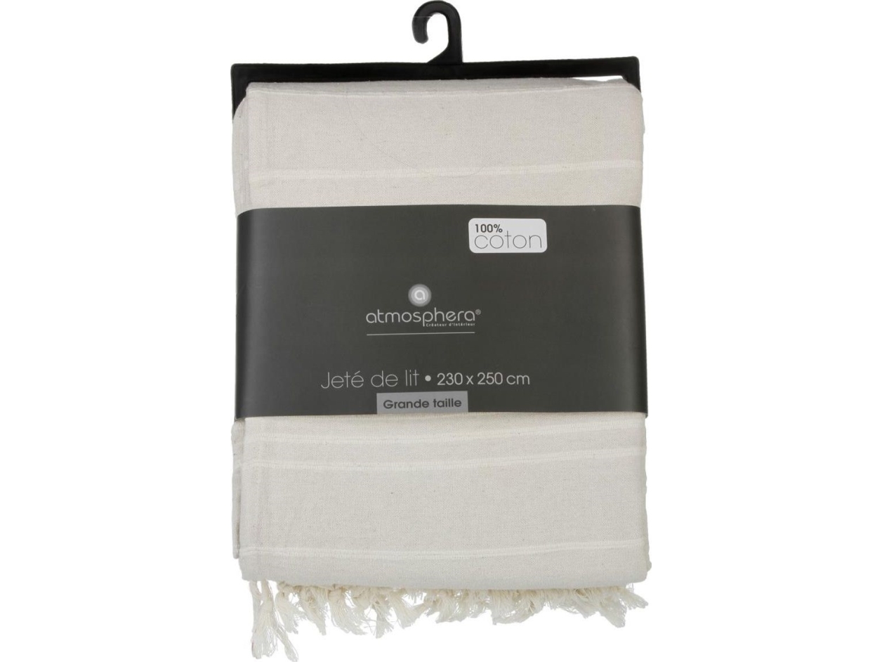 Atmosphera Creme överkast 230x250 tofsar | Baby & barn - Textil och kläder - Överkast | GameStuff