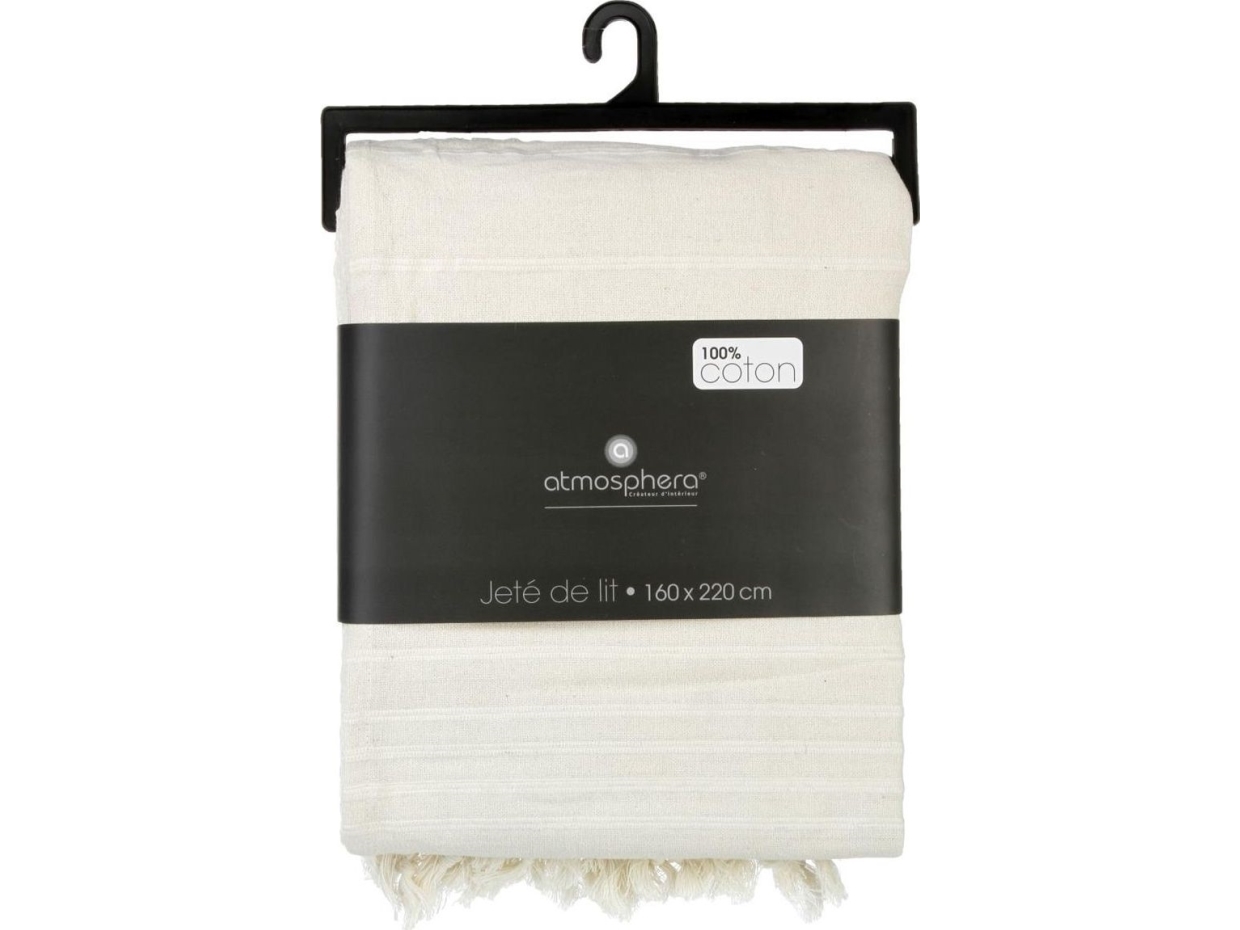 Atmosphera Sengetæppe 160x220 kvast Cremeowa