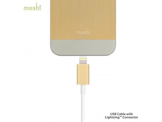 Moshi 99Mo023221, 1 M, Lightning, Usb A, Hvid, Guld, Usb 2.0