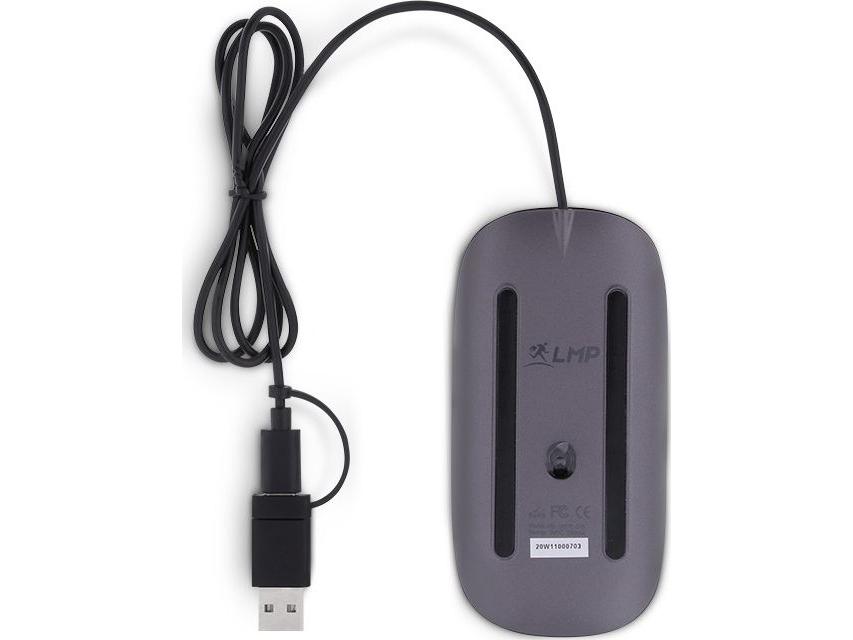 Lmp Easy Mouse, Ambidextrous, Optisk, Usb Type-A, 1600 Dpi, Grå