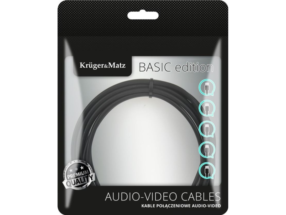 Kruger & Matz Rca (Cinch) - Rca (Cinch) Cable 1M Black (Kruger & Matz)
