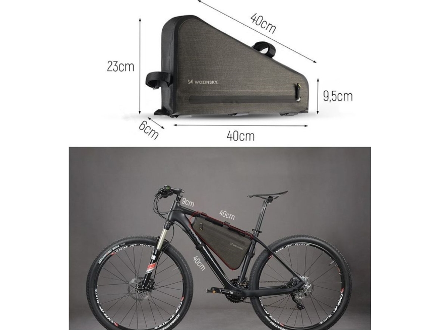 Wozinsky Wozinsky polkupyörän runkolaukku 8L harmaa (WBB15BK) () - 63966-uniw