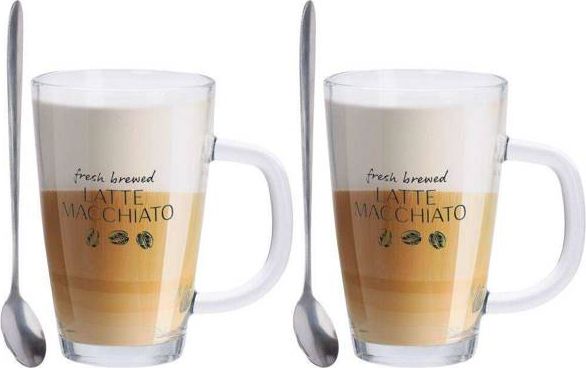 Utmärkt husgeråd Set med två koppar och skedar för LATTE MACCHIATO () - 50856628 | Bordssättning - Par - Muggar & koppar | GameStuff