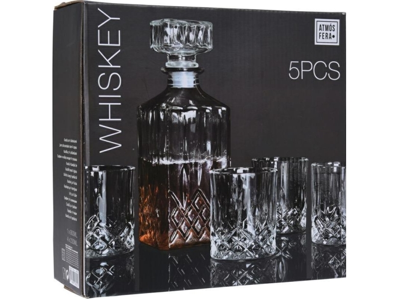 Excellent Houseware Viskikannu ja lasit 900 ml + 4x230 ml 5 kpl.