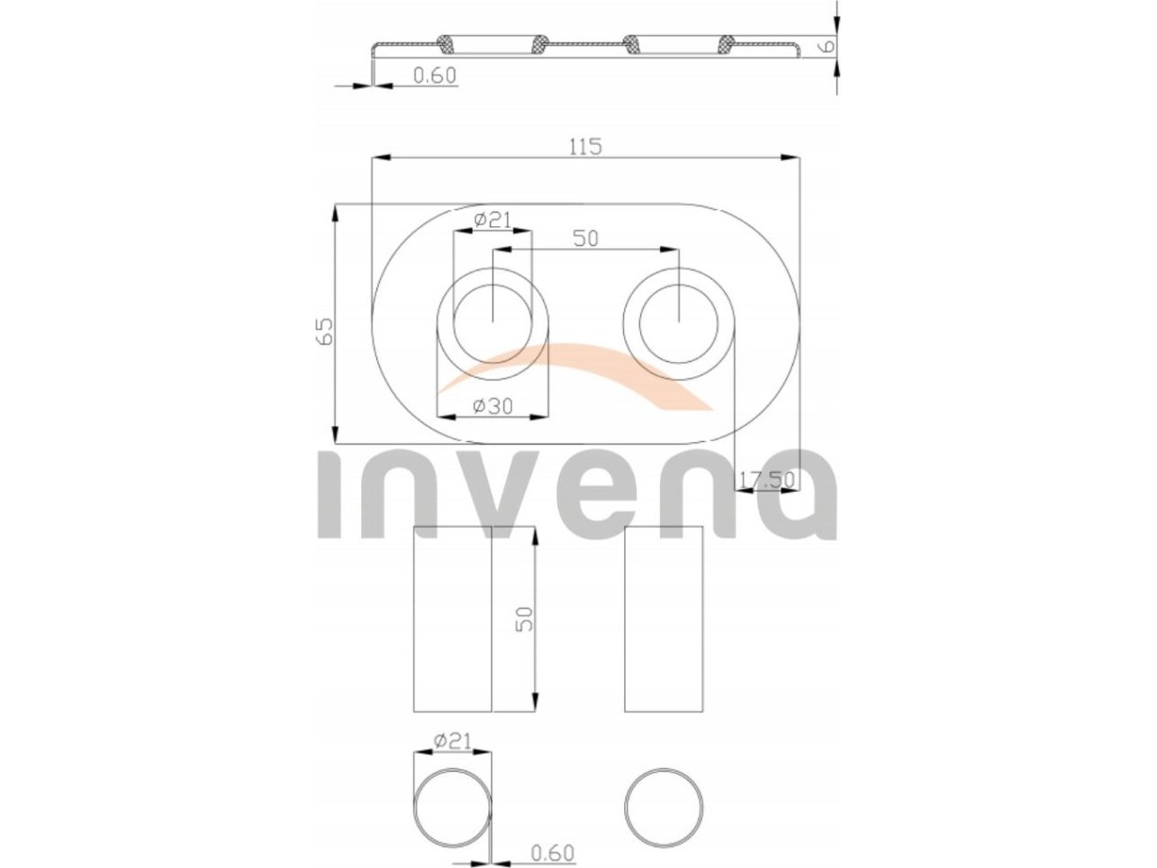 Invena Invena Rosettes For Duoplex Graphite