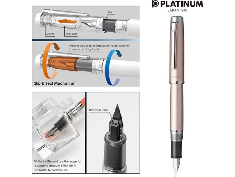 Platinum Fyldepen Platinum Proycon Luster Rose Gold, M, Pink