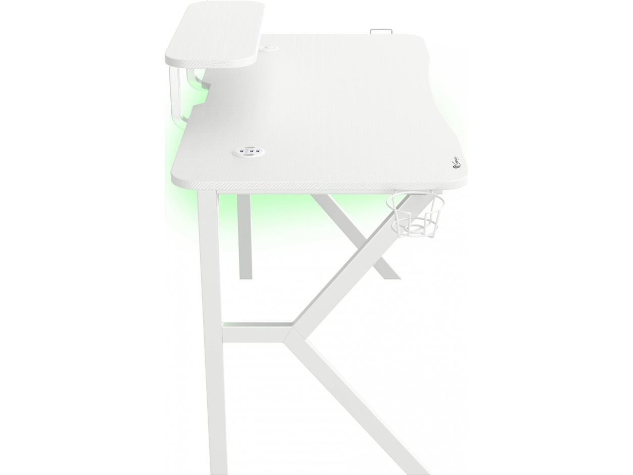 Genesis Nitro 710 rosa och vit fåtölj (NFG-1929) + Holm 320 RGB skrivbord Vit 120cm x 60cm | Spel - Gamingmöbler - Möbler | GameStuff