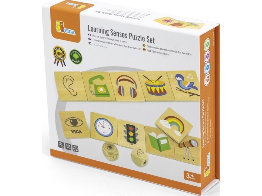 Viga Toys VIGA Educational Learning Palapeli Lajittele aistit 37 el.