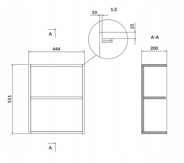 Cersanit S932-093 SIDE-OFF MODULE LARGA 20 WHITE// CES.LARGA-MODUŁ-BOCZ-20-BI-DOL